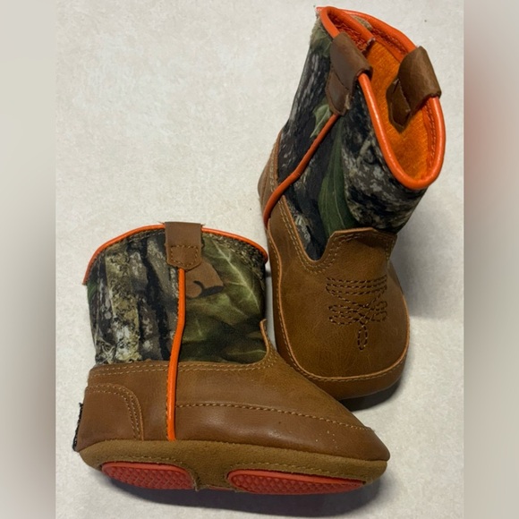 Dbl Barrel Other - Children's Camouflage Boots with Orange Accents